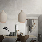 Pendant Light | Beige Shade, Metal Frame & Adjustable Suspension