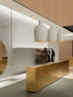 Pendant Light | Beige Shade, Metal Frame & Adjustable Suspension