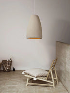 Pendant Light | Beige Shade, Metal Frame & Adjustable Suspension