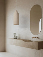 Pendant Light | Beige Shade, Metal Frame & Adjustable Suspension