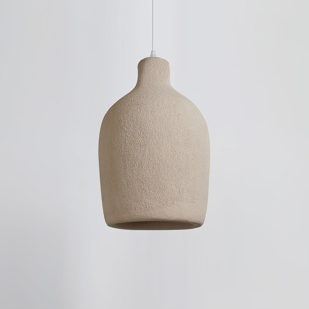 Pendant Light | Beige Shade, Metal Frame & Adjustable Suspension