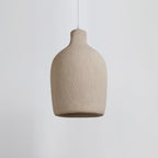Pendant Light | Beige Shade, Metal Frame & Adjustable Suspension