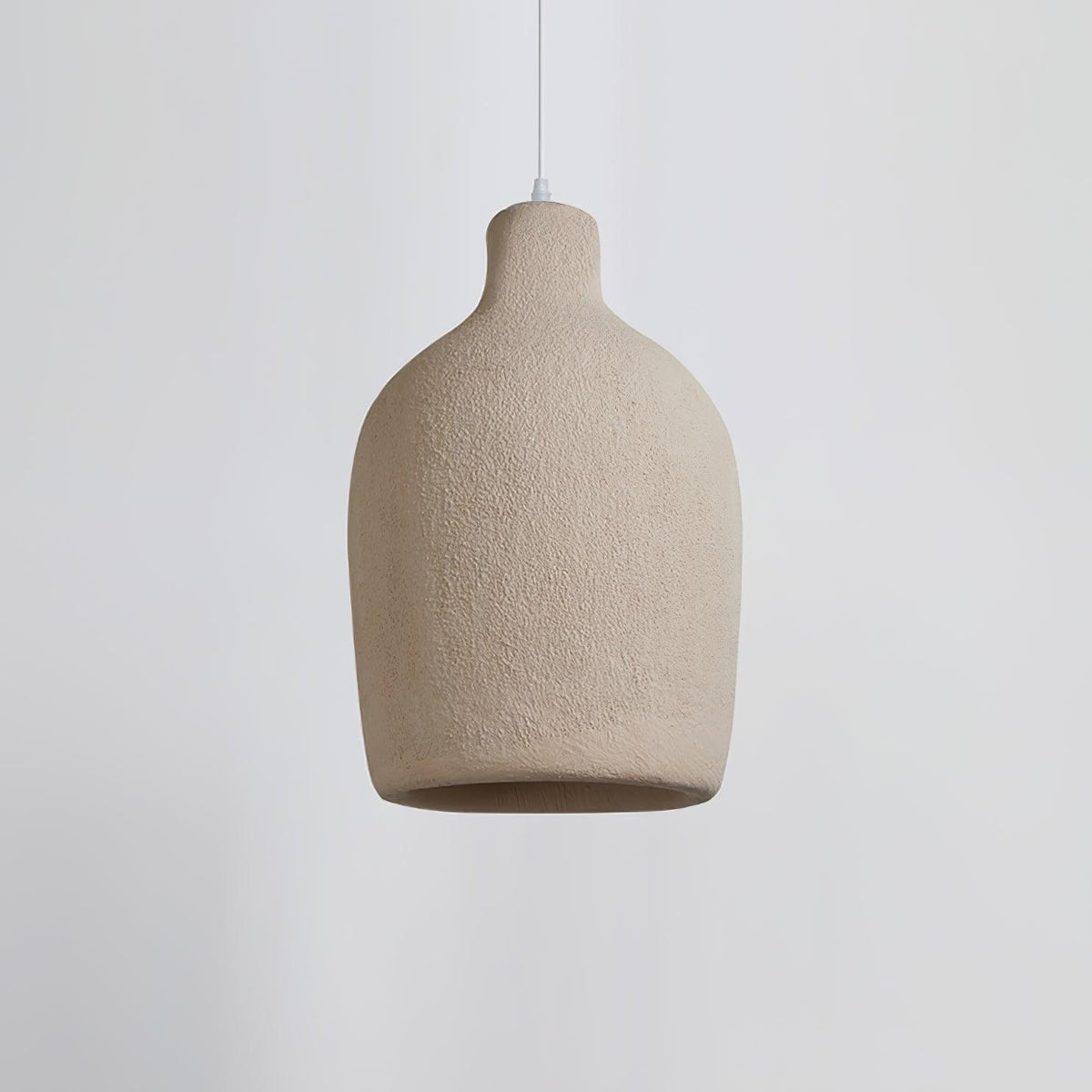 Pendant Light | Beige Shade, Metal Frame & Adjustable Suspension