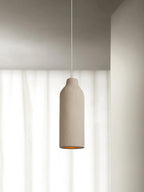 Pendant Light | Beige Shade, Metal Frame & Adjustable Suspension