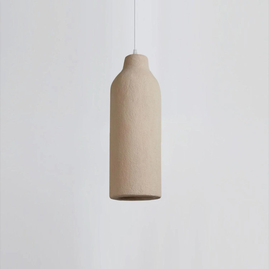 Pendant Light | Beige Shade, Metal Frame & Adjustable Suspension