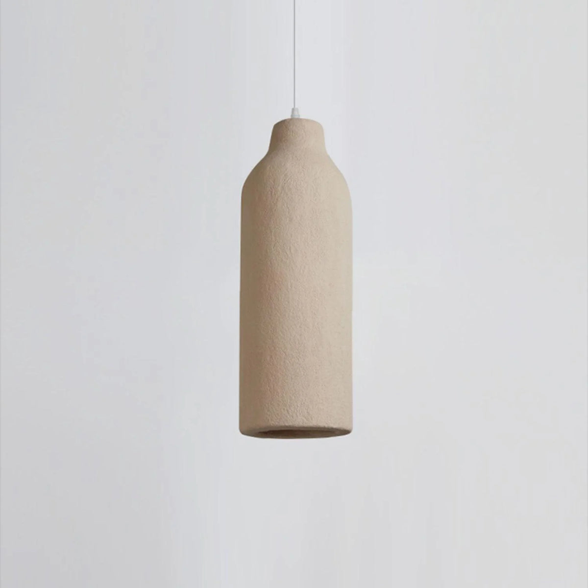 Pendant Light | Beige Shade, Metal Frame & Adjustable Suspension