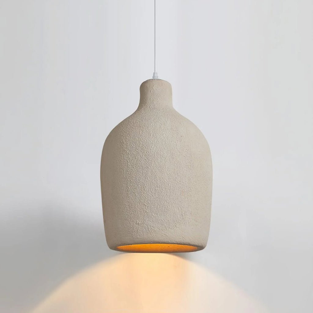 Pendant Light | Beige Shade, Metal Frame & Adjustable Suspension