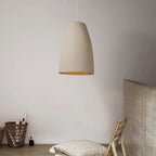 Pendant Light | Beige Shade, Metal Frame & Adjustable Suspension