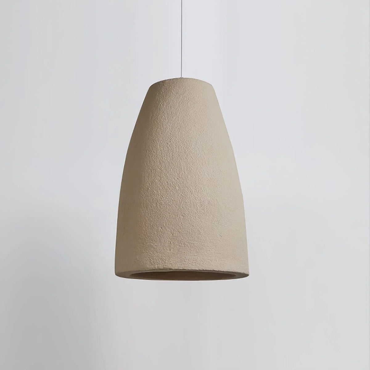 Pendant Light | Beige Shade, Metal Frame & Adjustable Suspension