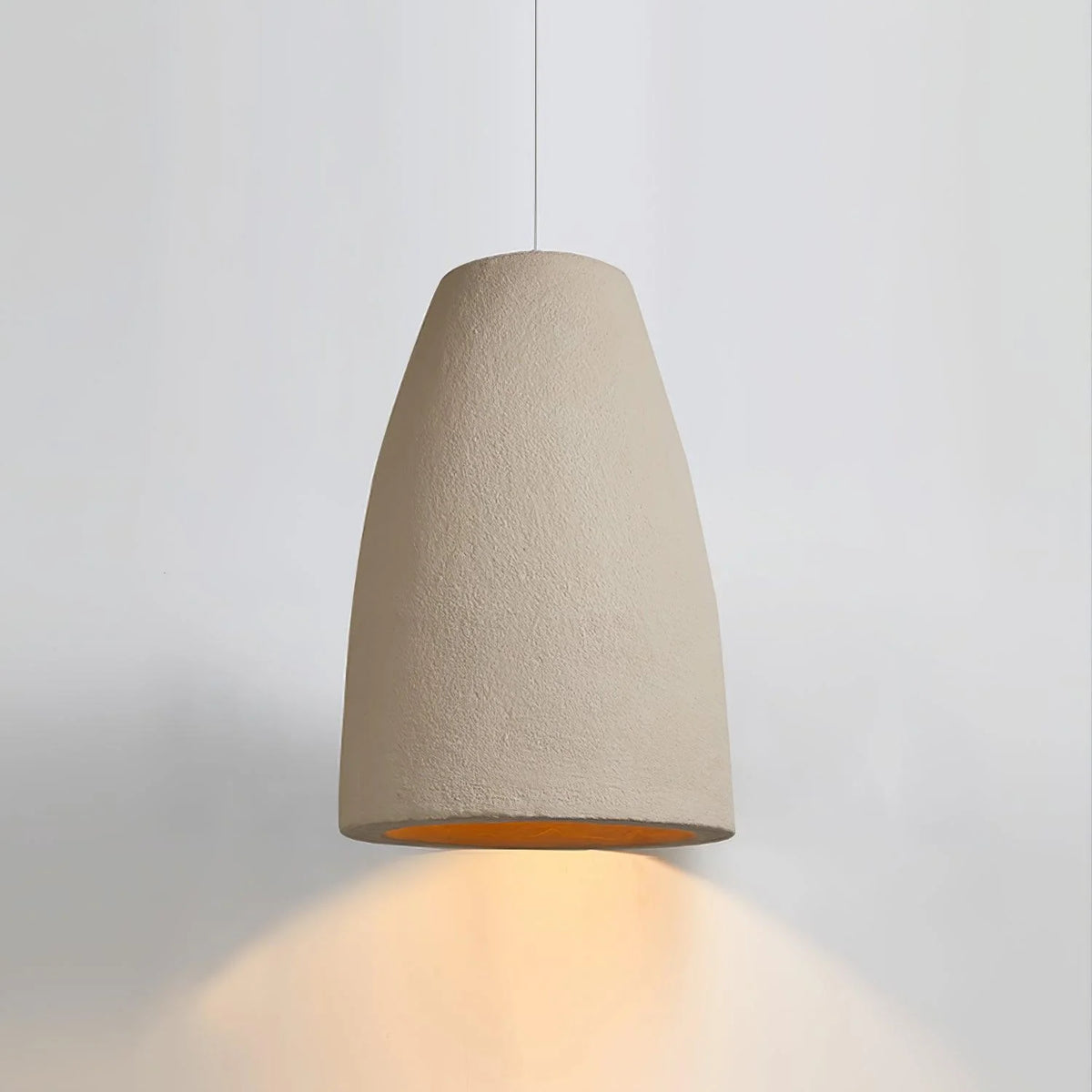 Pendant Light | Beige Shade, Metal Frame & Adjustable Suspension