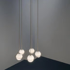 Pendant Light | Black & White Glass Shade & Adjustable Height | Hardwired