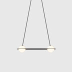 Pendant Light | Black & White Glass Shade & Adjustable Height | Hardwired