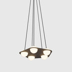 Pendant Light | Black & White Glass Shade & Adjustable Height | Hardwired