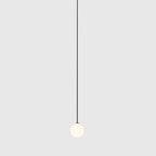 Pendant Light | Black & White Glass Shade & Adjustable Height | Hardwired