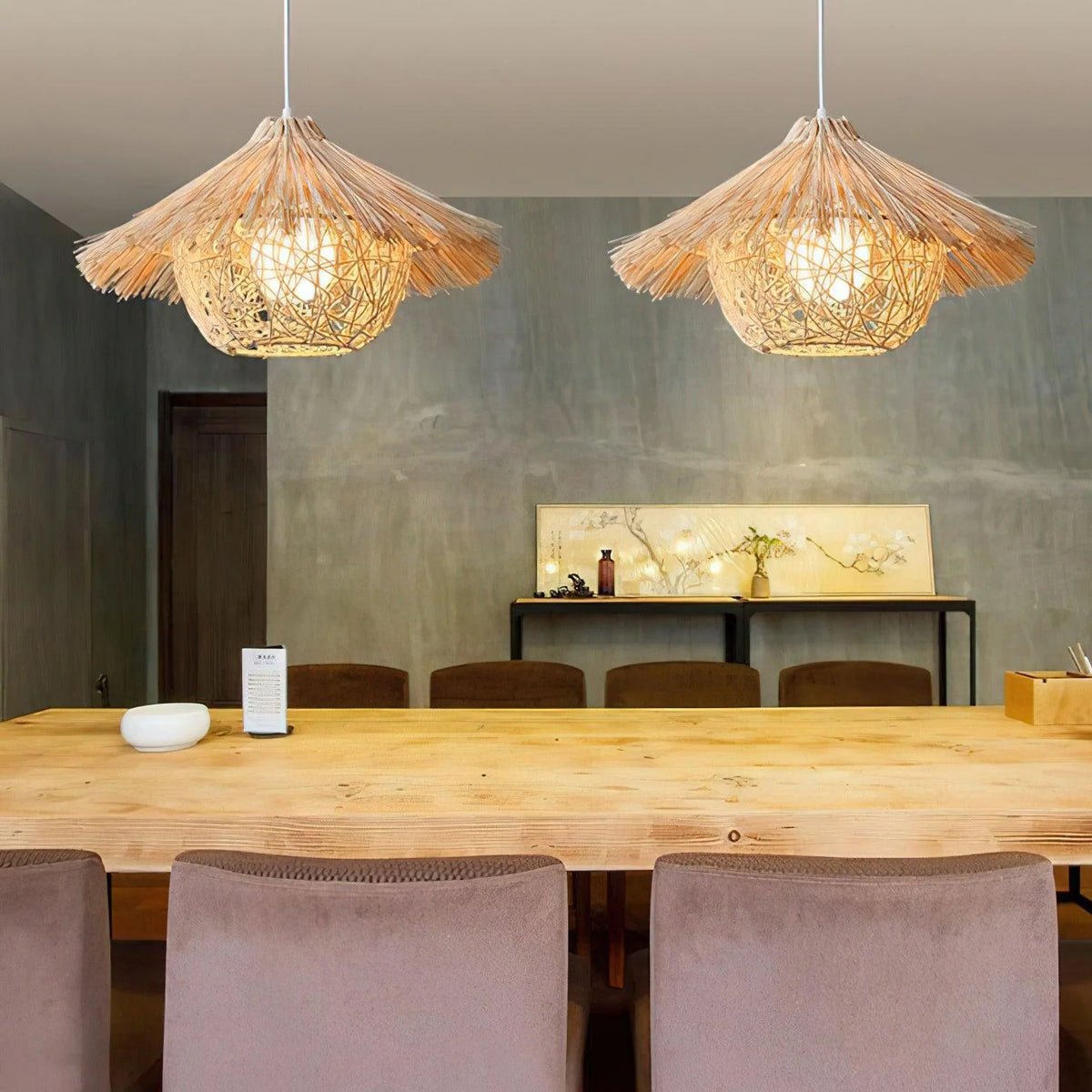 Pendant Light | Boho Rattan & Iron | Ø 40/50/60 cm