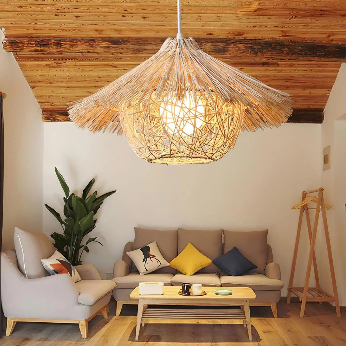 Pendant Light | Boho Rattan & Iron | Ø 40/50/60 cm