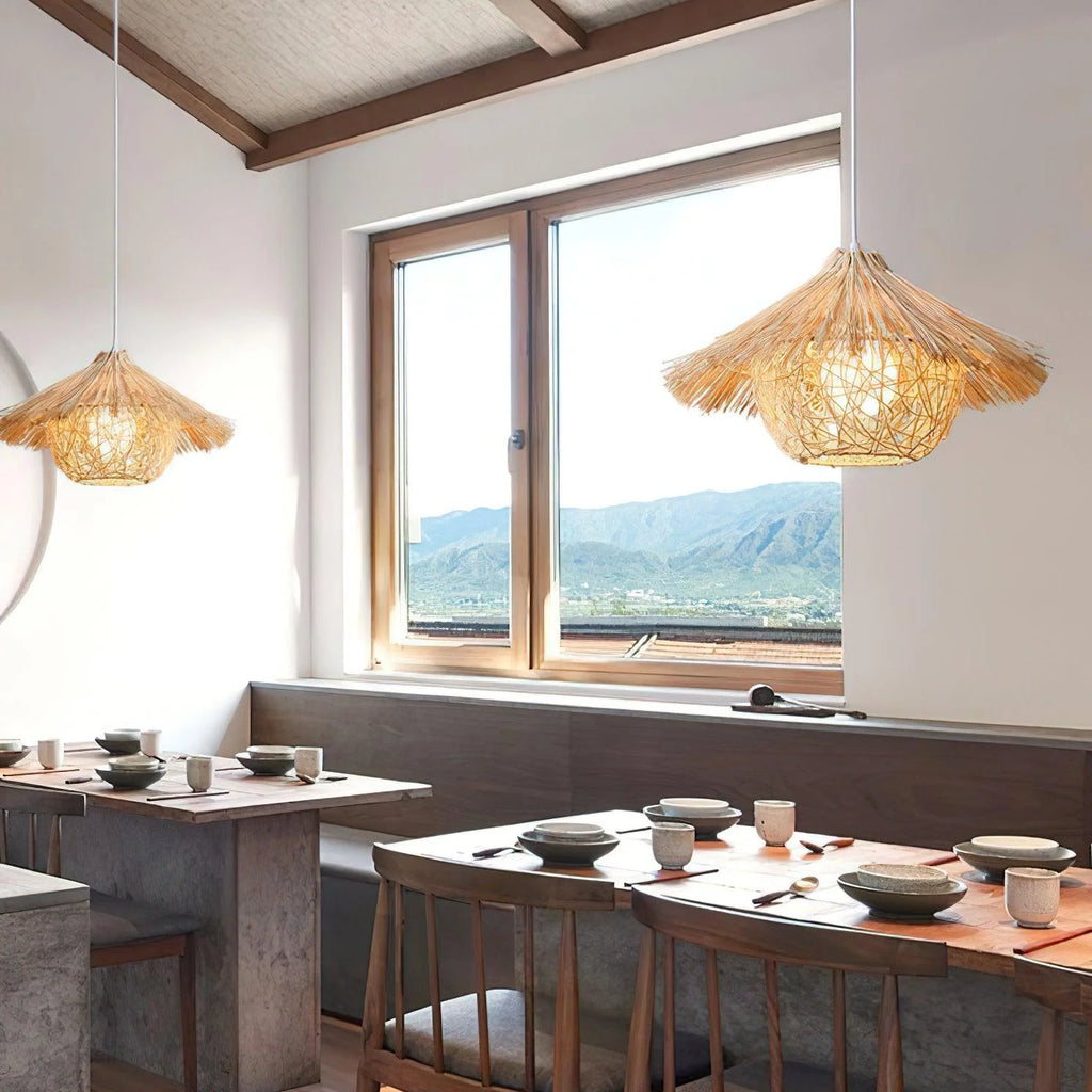 Pendant Light | Boho Rattan & Iron | Ø 40/50/60 cm