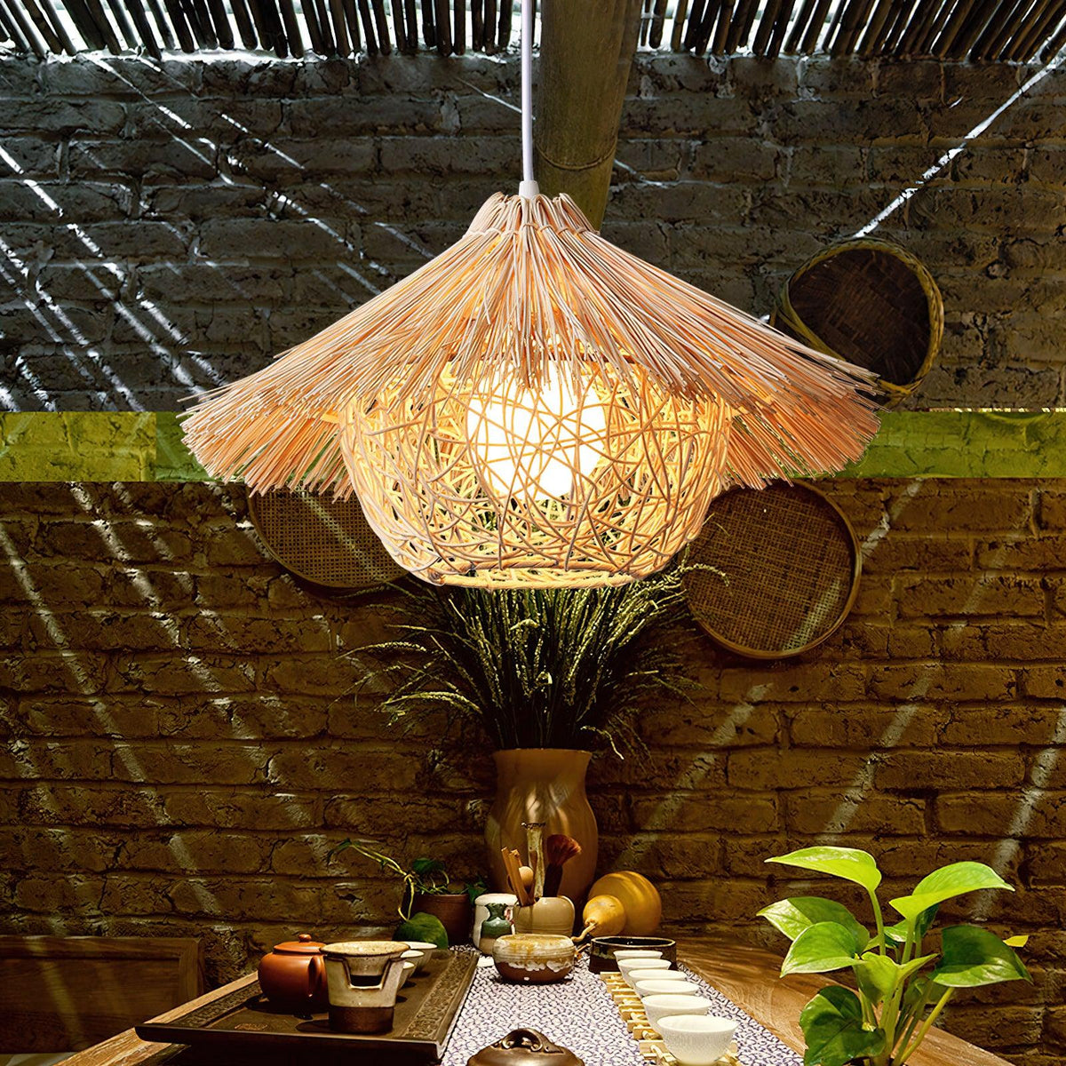 Pendant Light | Boho Rattan & Iron | Ø 40/50/60 cm