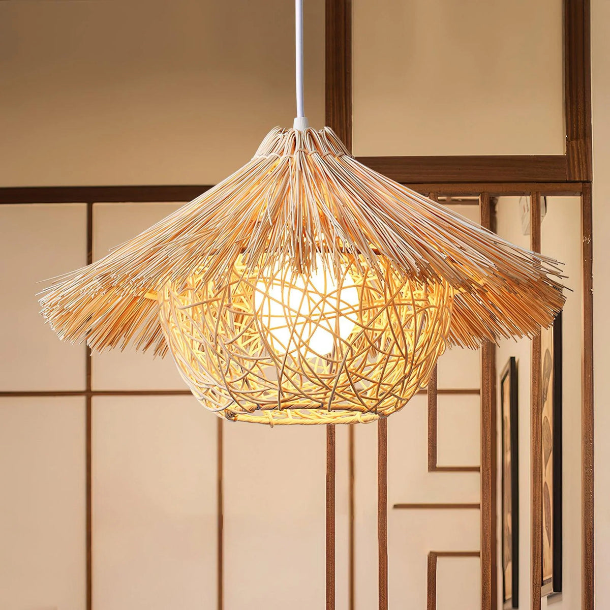 Pendant Light | Boho Rattan & Iron | Ø 40/50/60 cm