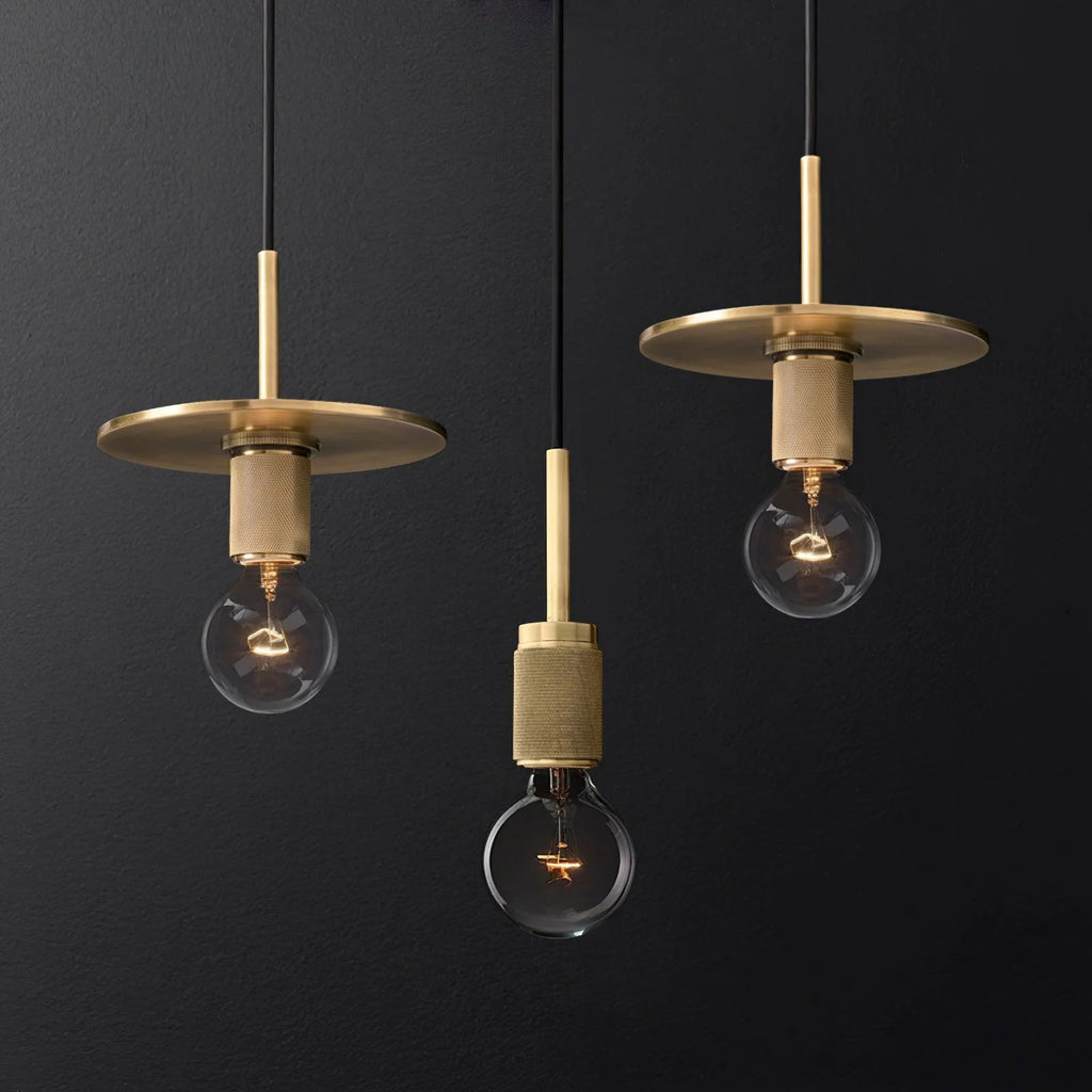 Pendant Light | Brass & Glass | Hardwired & Dimmer Compatible