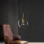 Pendant Light | Brass & Glass | Hardwired & Dimmer Compatible