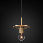 Pendant Light | Brass & Glass | Hardwired & Dimmer Compatible