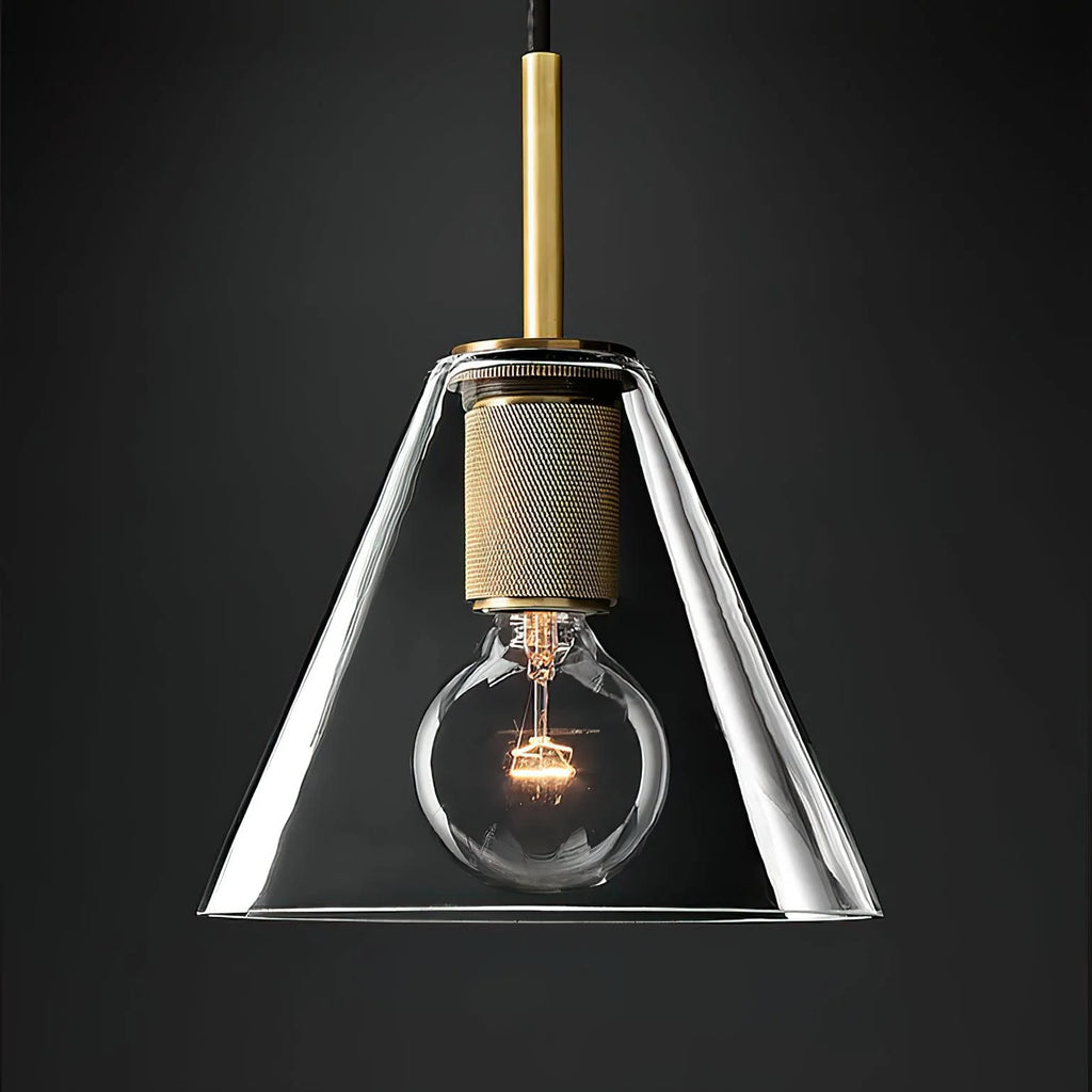 Pendant Light | Brass & Glass | Hardwired & Dimmer Compatible