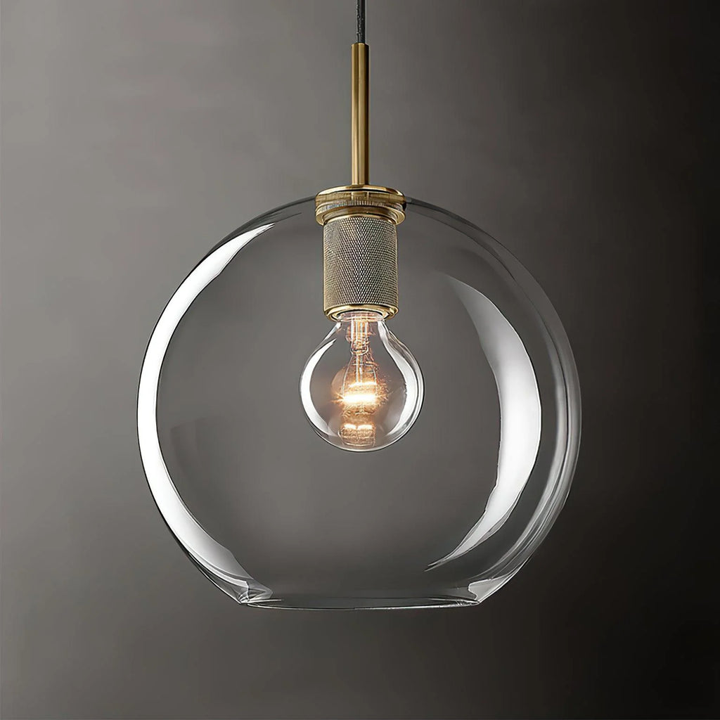 Pendant Light | Brass & Glass | Hardwired & Dimmer Compatible