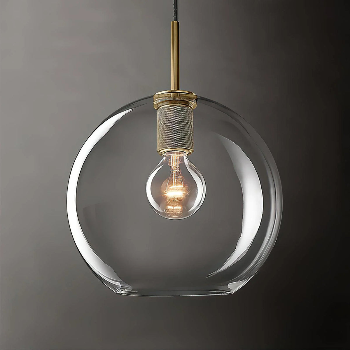 Pendant Light | Brass & Glass | Hardwired & Dimmer Compatible