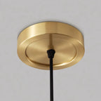 Pendant Light | Brass & White Plastic Shade | Adjustable Height