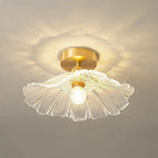 Pendant Light | Clear Glass Petals & Retro Brass