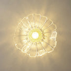 Pendant Light | Clear Glass Petals & Retro Brass