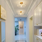 Pendant Light | Clear Glass Petals & Retro Brass