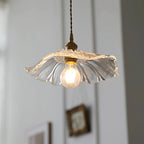 Pendant Light | Clear Glass Petals & Retro Brass