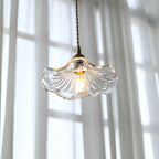 Pendant Light | Clear Glass Petals & Retro Brass