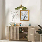 Pendant Light | Clear Glass Petals & Retro Brass