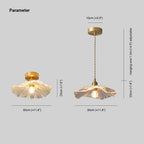 Pendant Light | Clear Glass Petals & Retro Brass