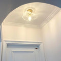 Pendant Light | Clear Glass Petals & Retro Brass