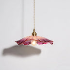 Pendant Light | Clear Glass Petals & Retro Brass
