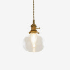 Pendant Light | Clear Glass Shade & Brass Finish | 150 cm Adjustable Wire
