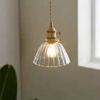 Pendant Light | Clear Glass Shade & Brass Finish | 150 cm Adjustable Wire