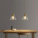 Pendant Light | Clear Glass Shade & Brass Finish | 150 cm Adjustable Wire