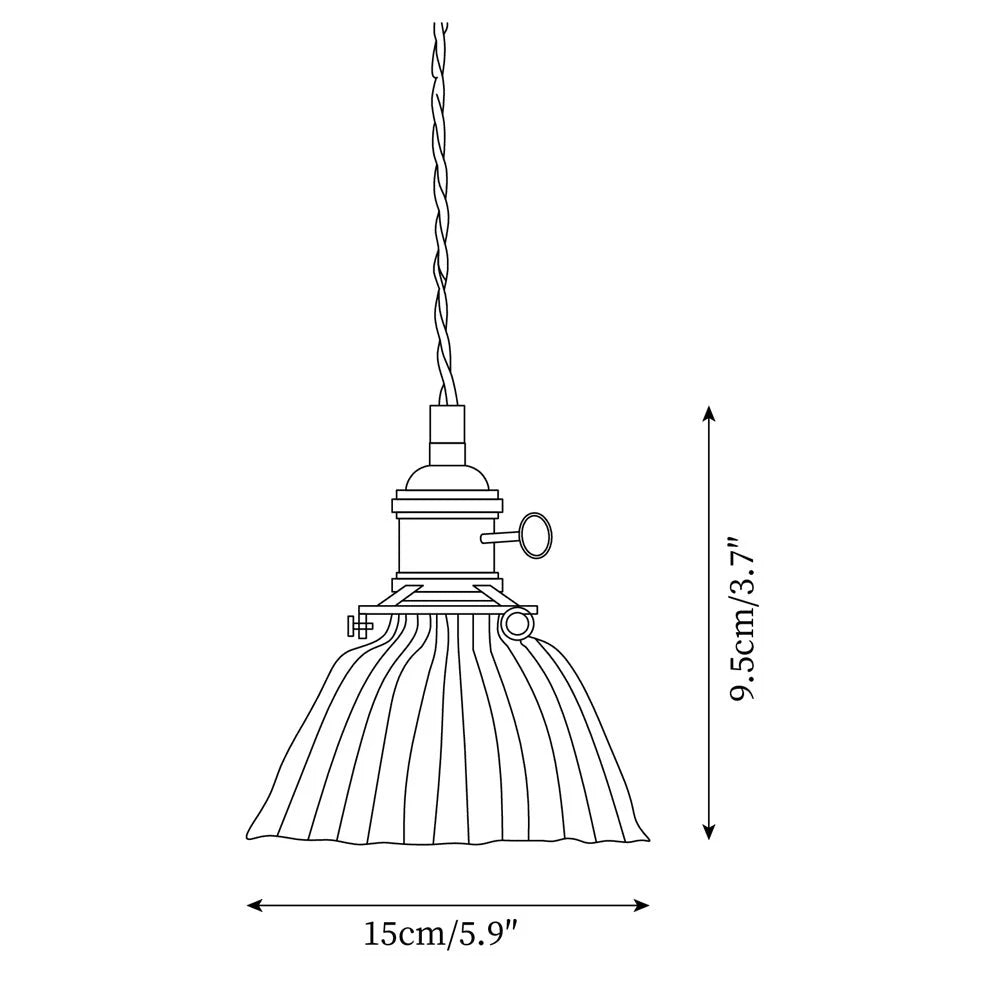 Pendant Light | Clear Glass Shade & Brass Finish | Adjustable Cord