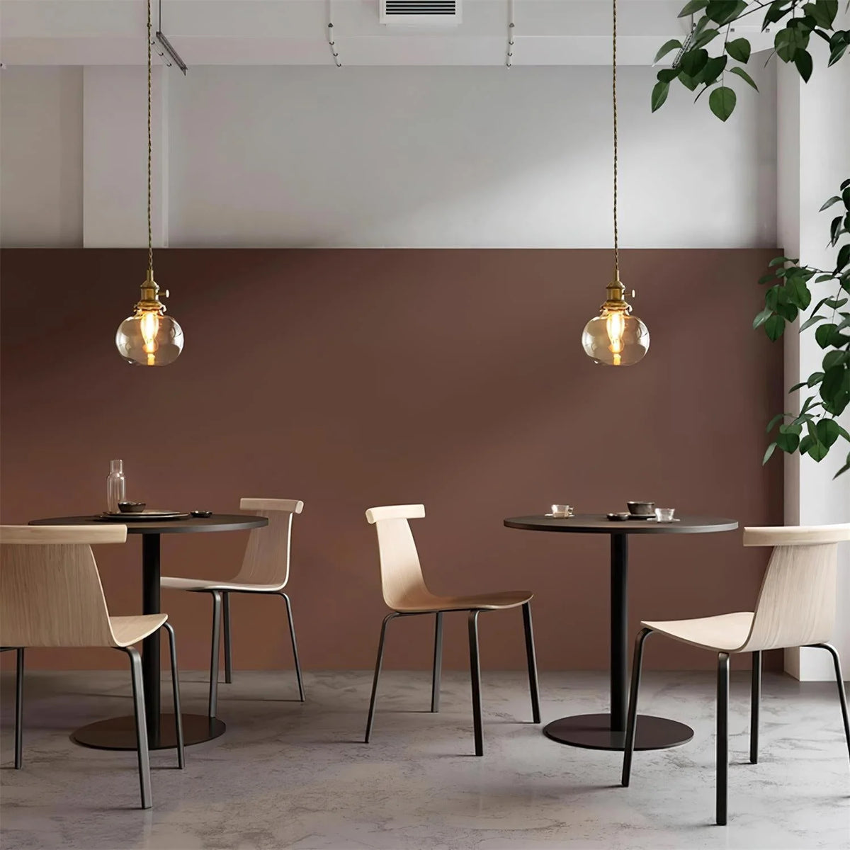Pendant Light | Clear Glass Shade & Brass Finish | Adjustable Cord