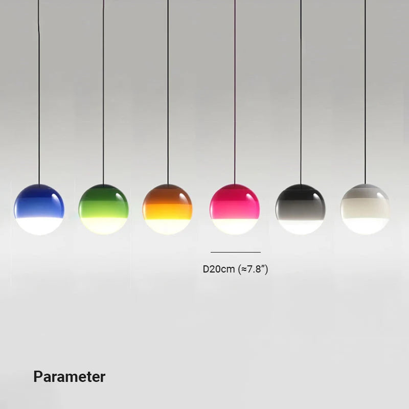Pendant Light | Colorful Glass Shade & Metal Fixture