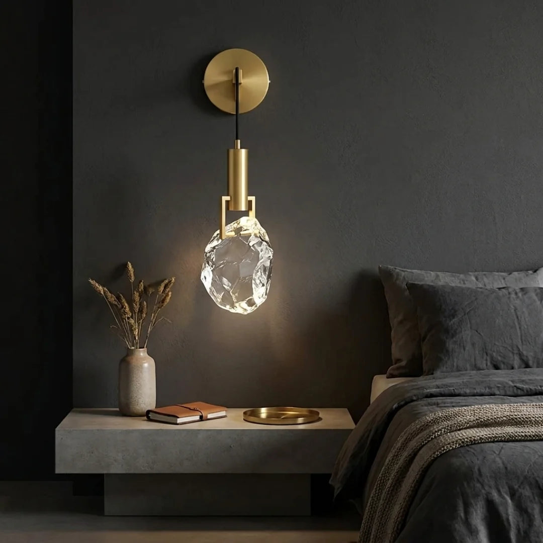 Pendant Light | Crystal & Polished Copper | Adjustable Cord 150 cm