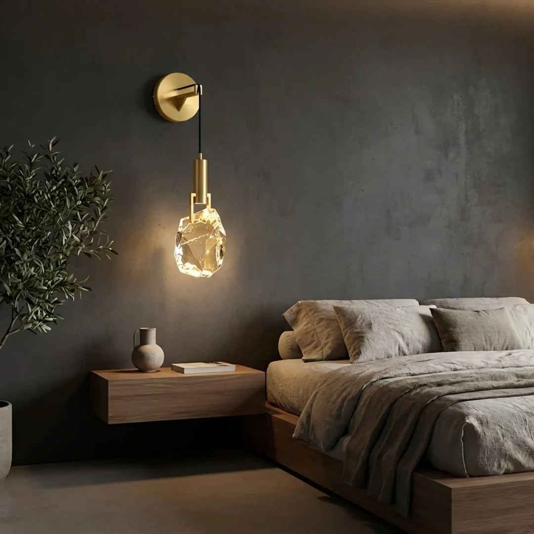 Pendant Light | Crystal & Polished Copper | Adjustable Cord 150 cm