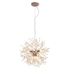 Pendant Light | Dandelion Starburst & Whitewashed Wood Beads | 40/50 cm