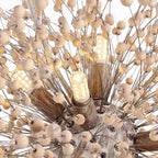Pendant Light | Dandelion Starburst & Whitewashed Wood Beads | 40/50 cm