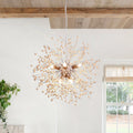 Pendant Light | Dandelion Starburst & Wood Beads | 8/9 Lights